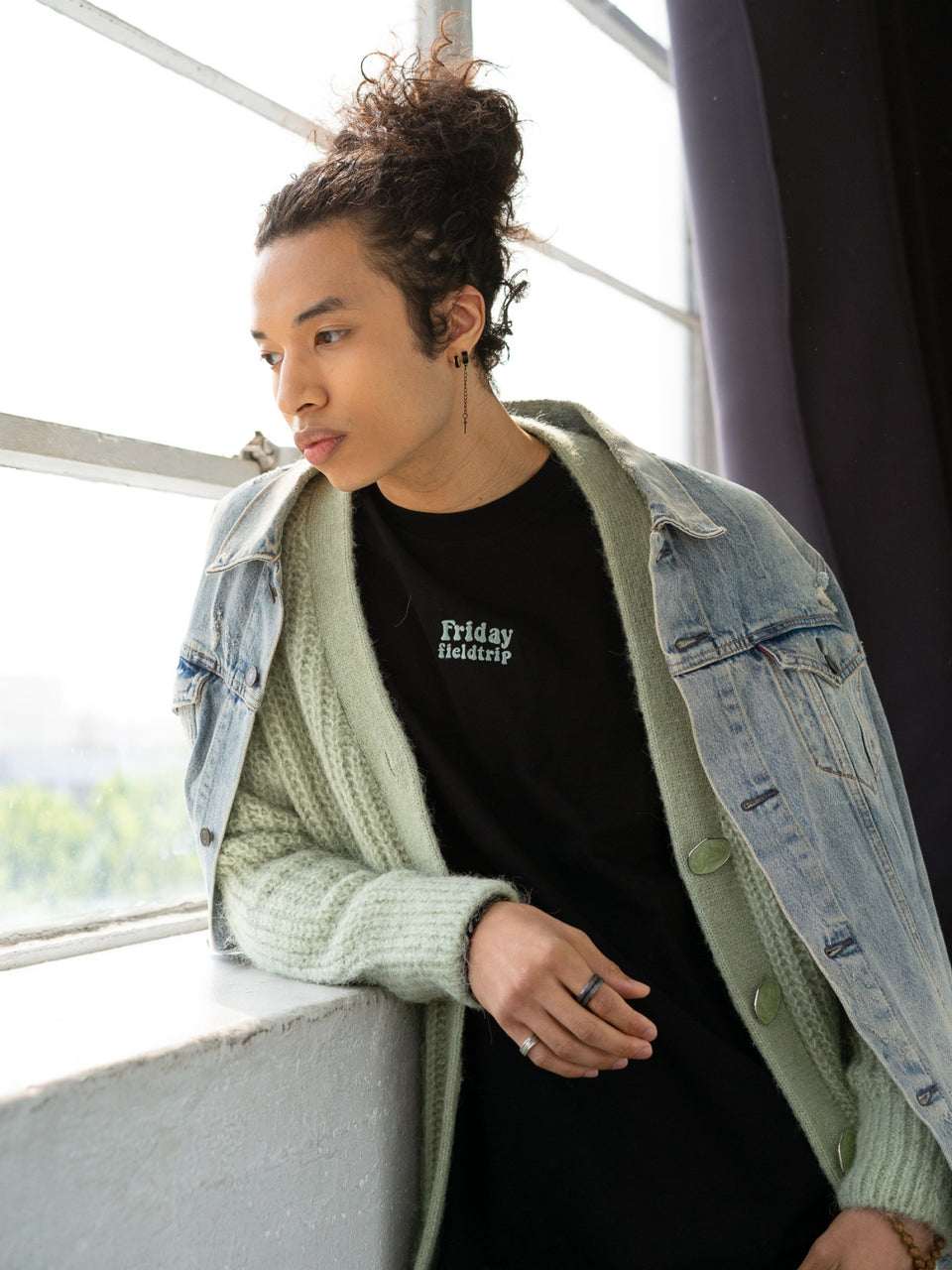 Oversized Logo Shirt in Black