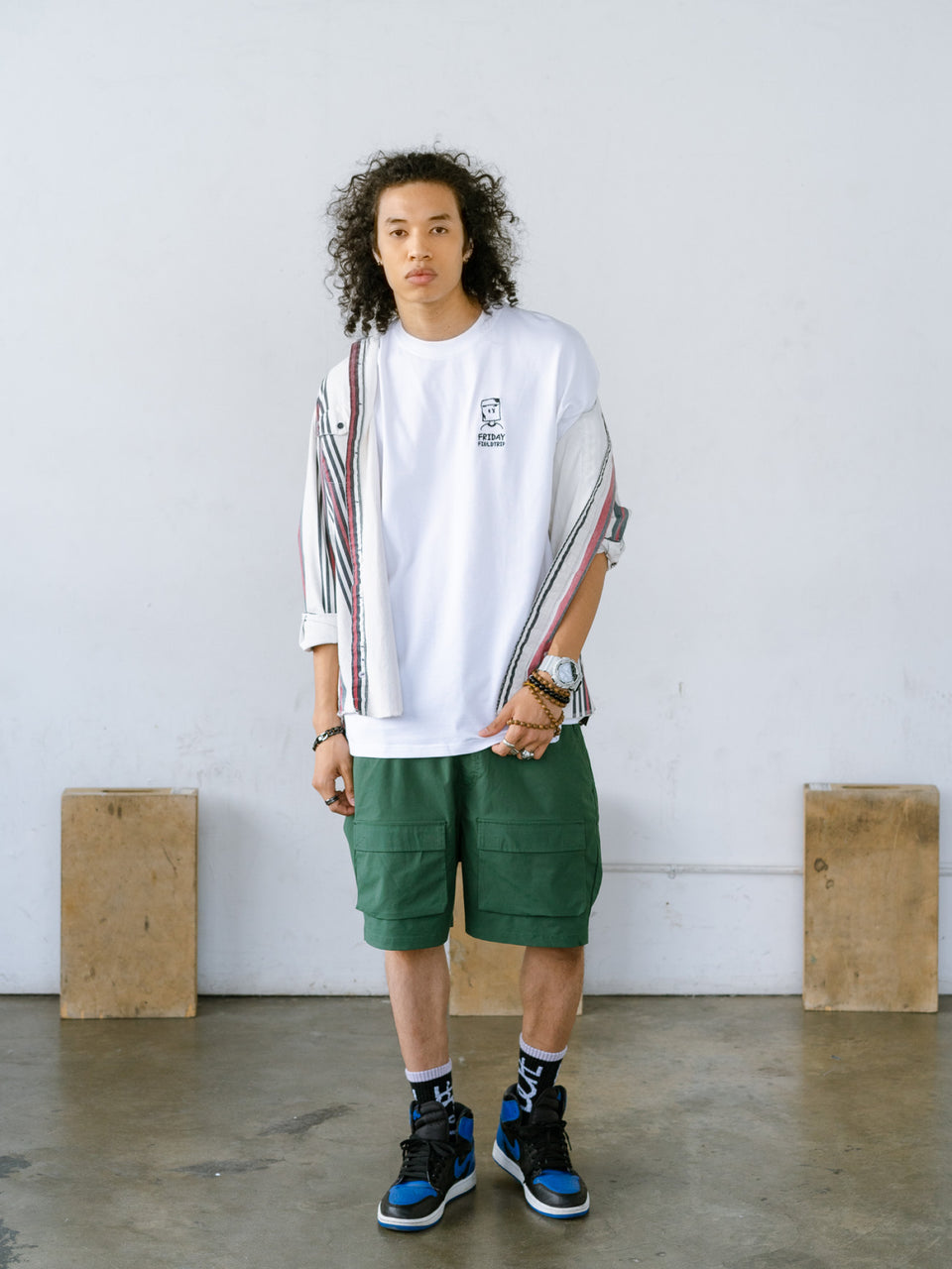 Oversized Paper Bag Boy Shirt in White