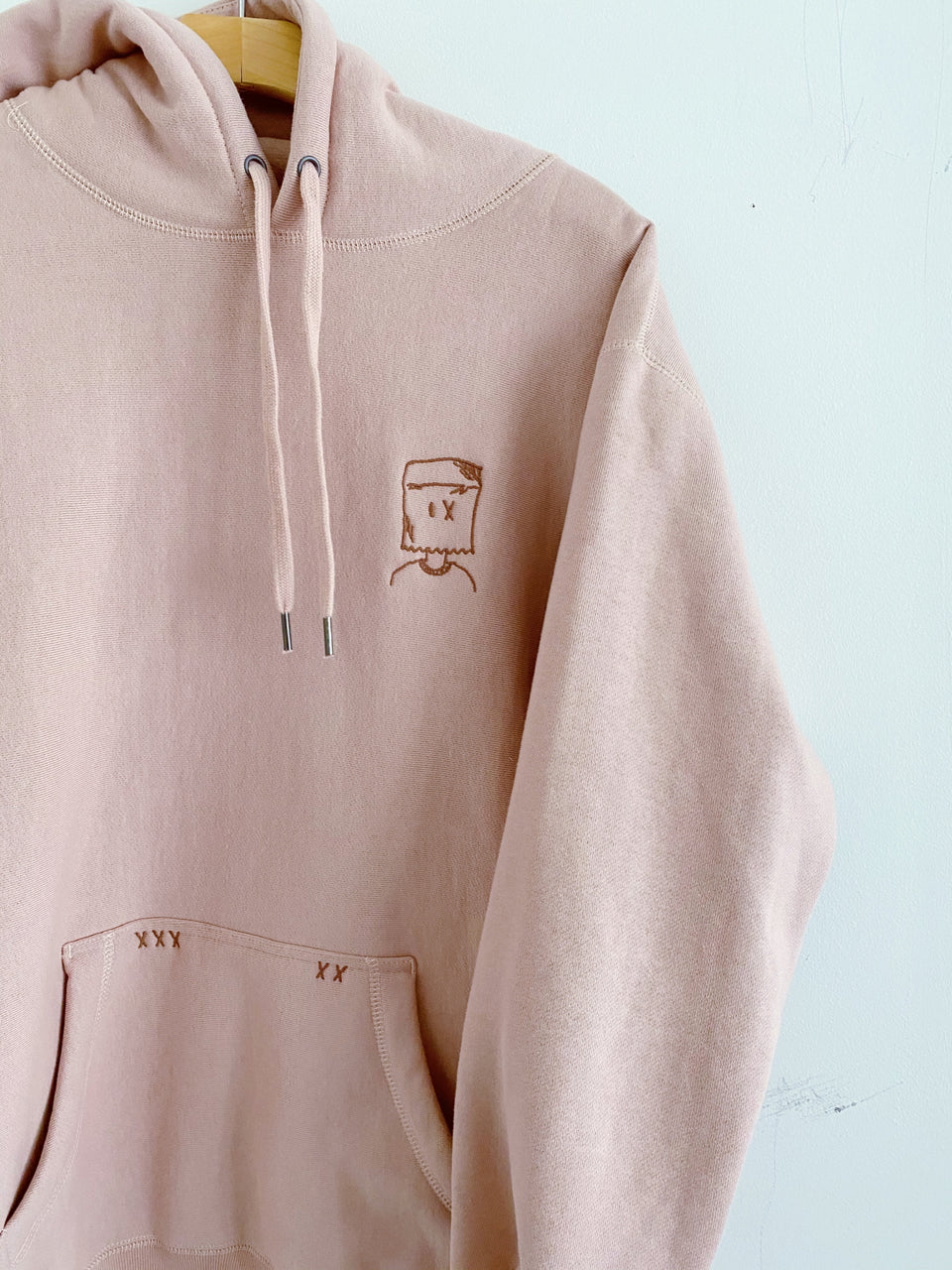 Paper Bag Boy Hoodie in Pink