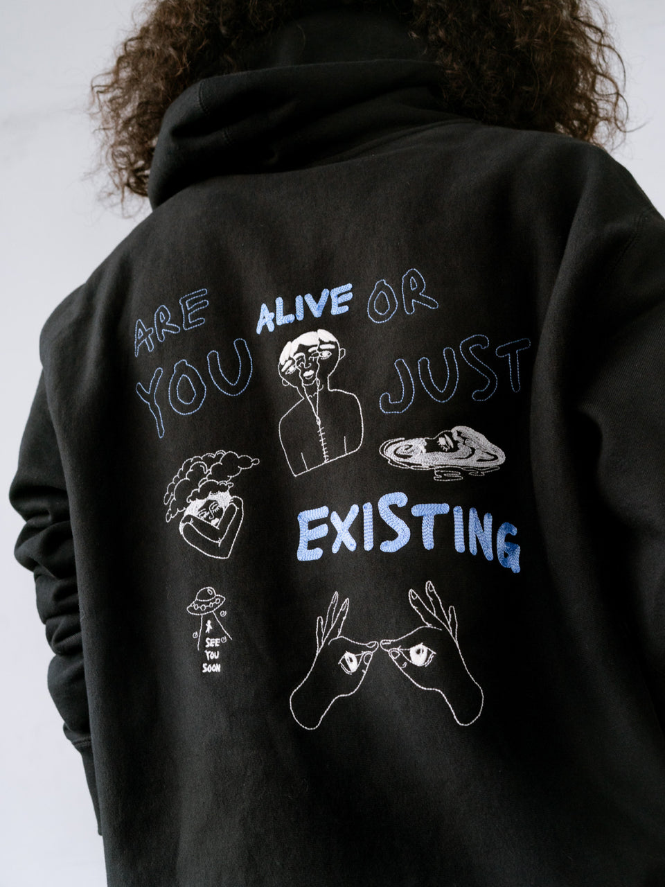 Illustration Hoodie in Black