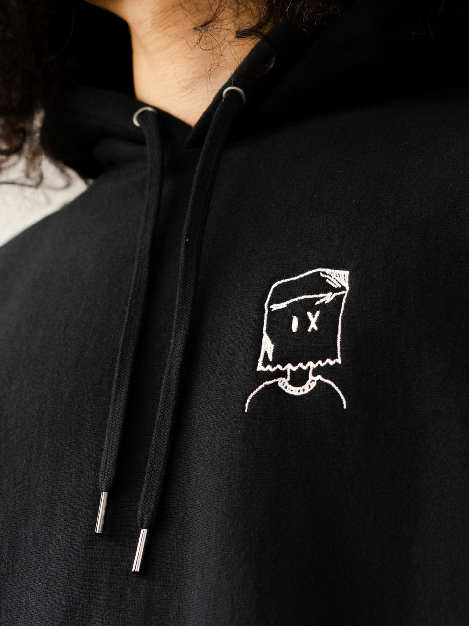 Paper Bag Boy Hoodie in Black