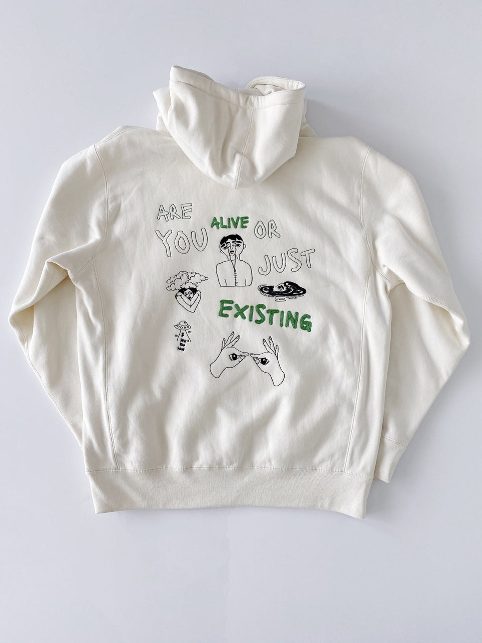 Illustration Hoodie in Cream